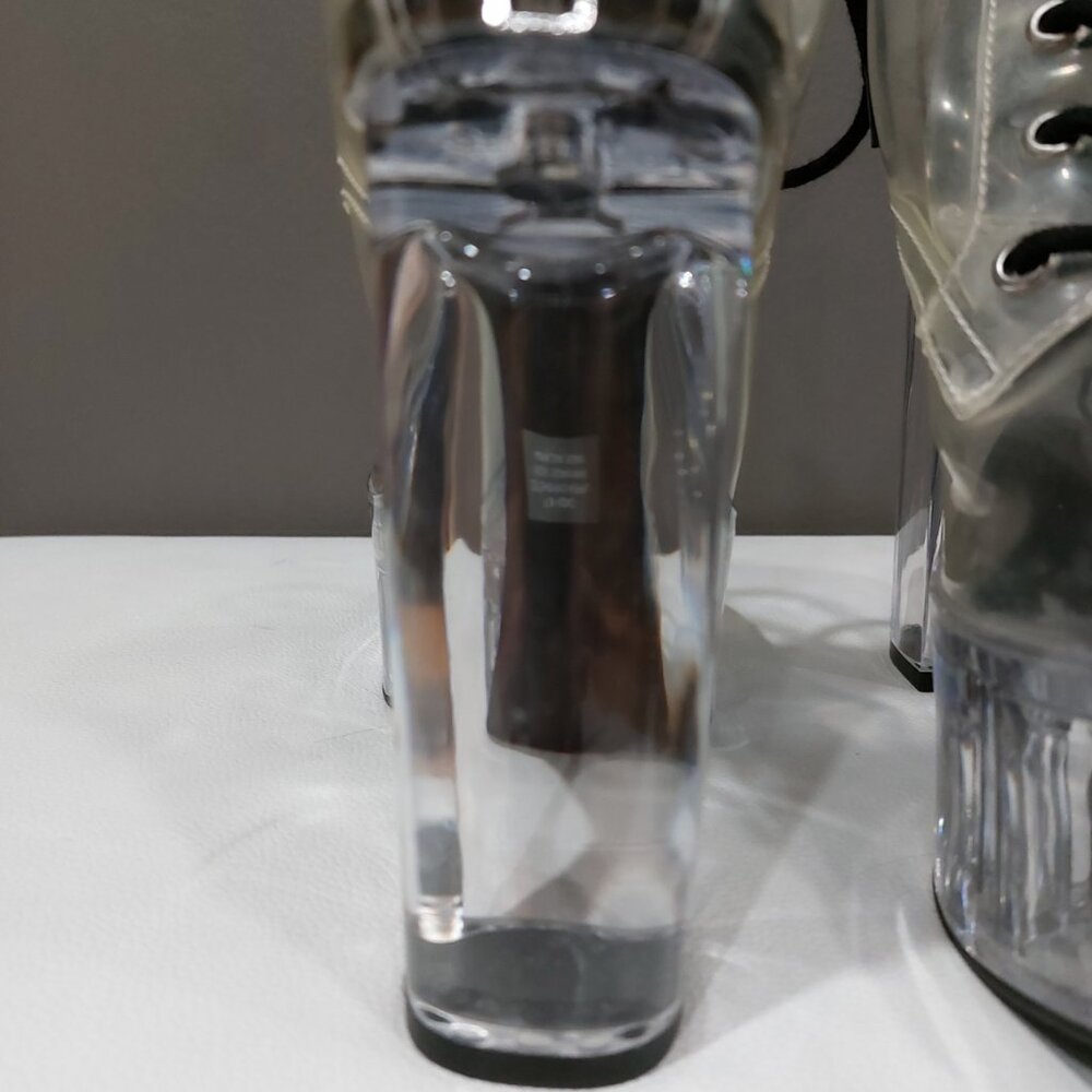 💥KILLER BOOTS!💥DOLLS KILL CURRENT MOOD TRANSPARENT PLATFORM LACE -UP BOOTS - Picture 8 of 16